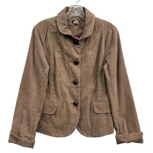 J. Crew Women's Retro Brown Corduroy Blazer Jacket Button Front Pockets 6